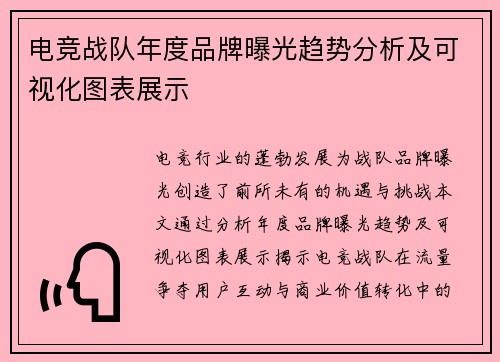 电竞战队年度品牌曝光趋势分析及可视化图表展示